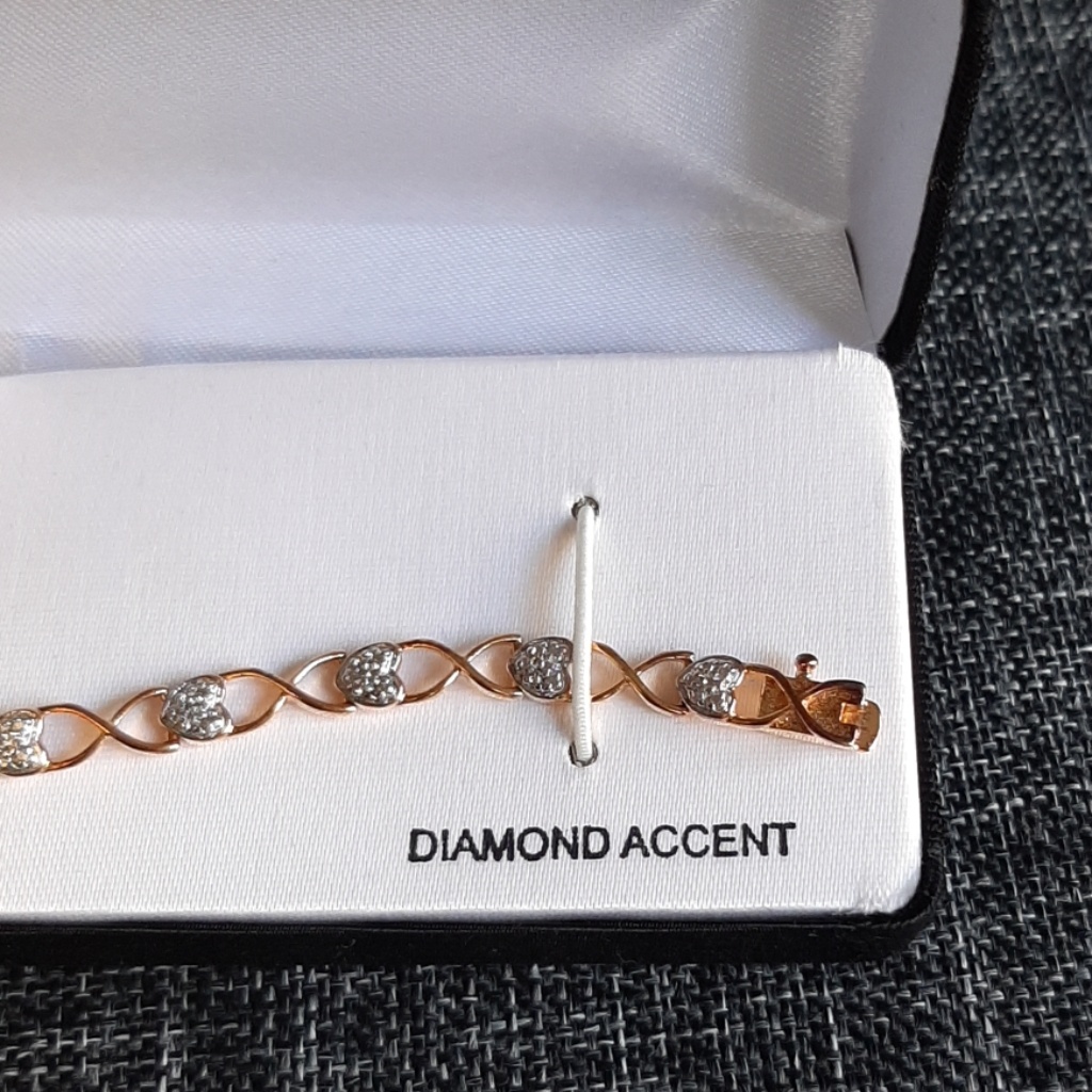18 Kt Over Sterling Heart Bracelet
